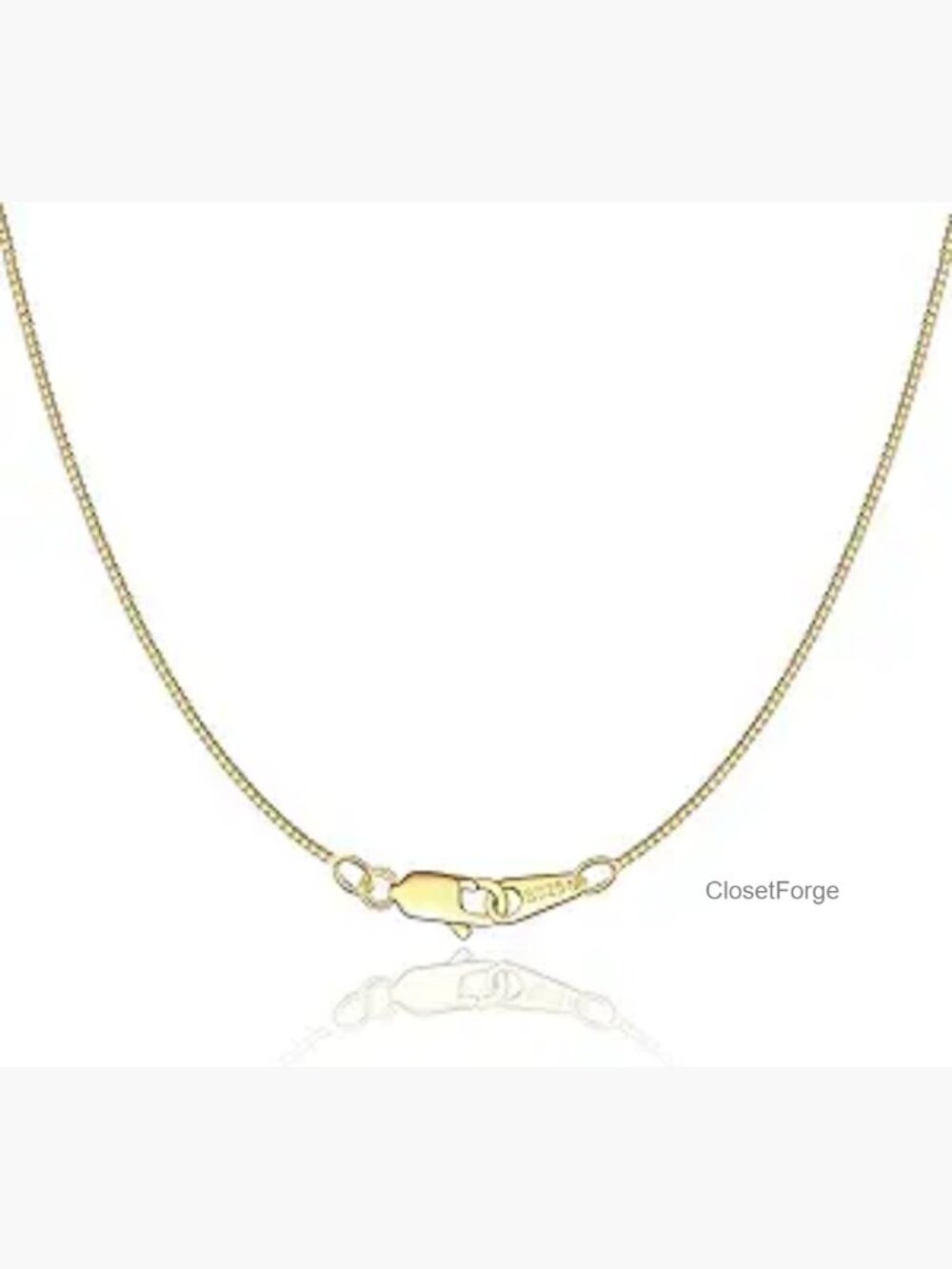 0.8mm 18K Gold Plated Sterling Silver Box Chain Necklace 18in